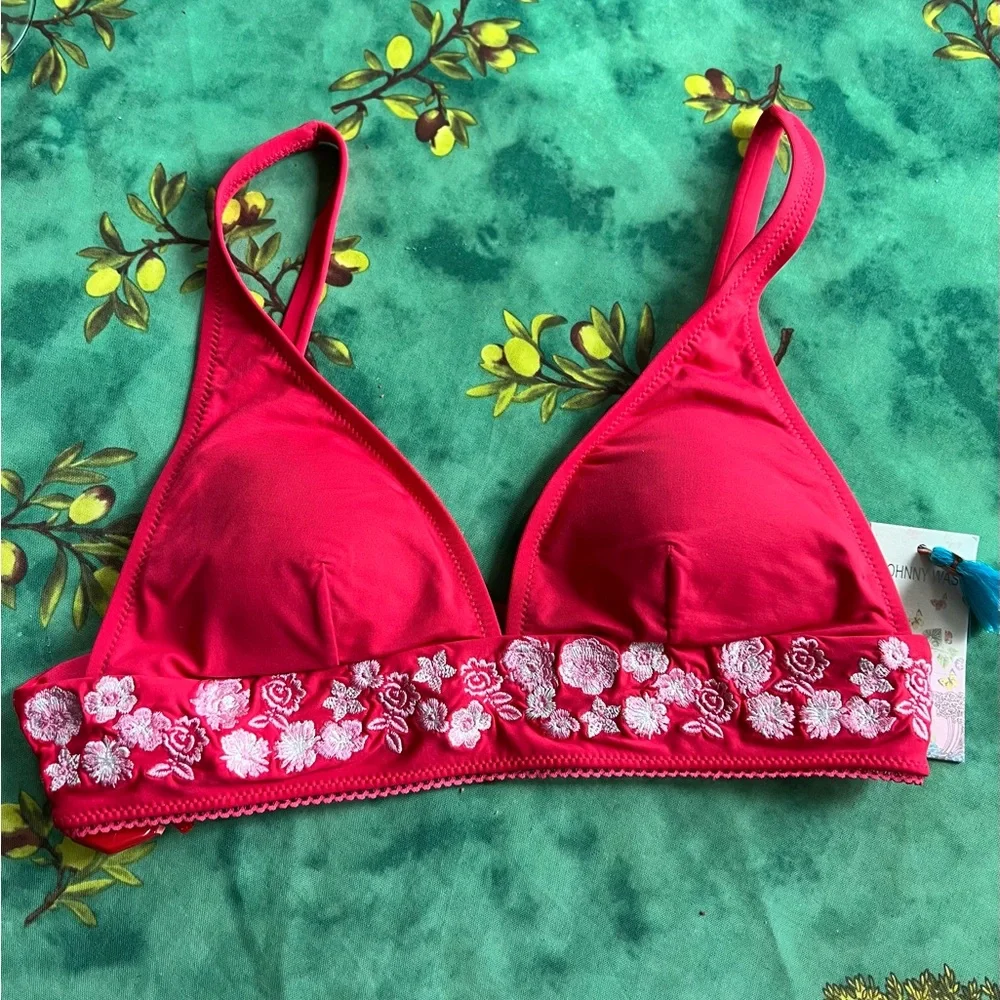 Johnny Was Villanelle Women's Swimsuit top Embroidered - Picture 1 of 5
